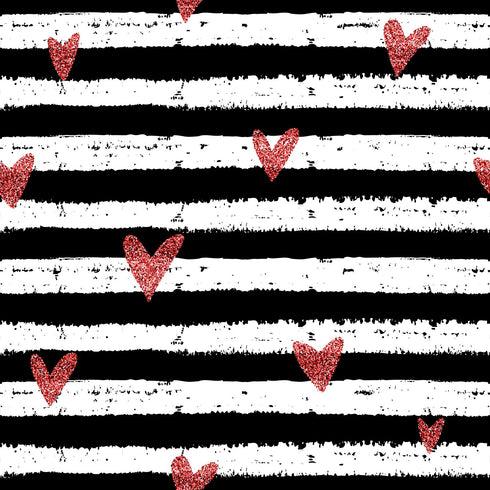 0404 - Classic Black and White with Red Hearts